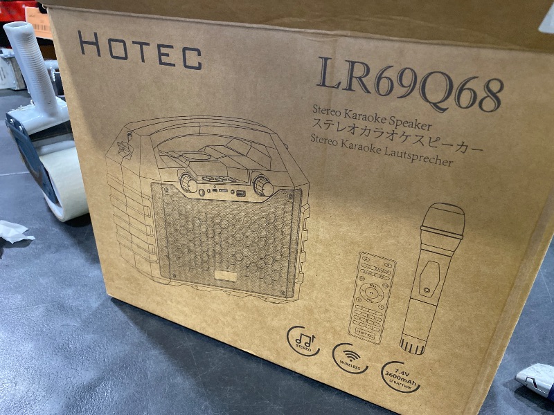 Photo 1 of Hotec Wireless Bluetooth Portable PA Speaker System, Powerful Bluetooth Karaoke Machine with Dual Wireless Microphones for Karaoke, Wedding, Party, Teaching, Lecture, Church, Outdoor Indoor Activities