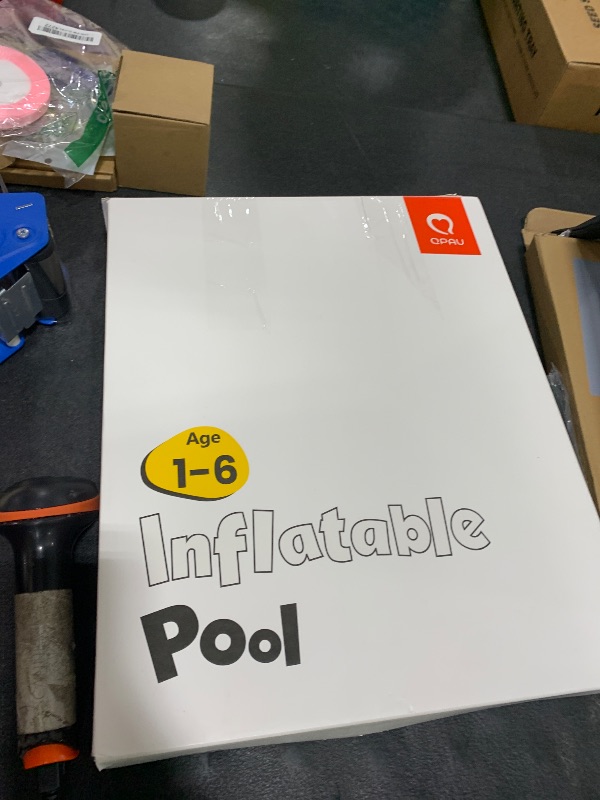 Photo 1 of QPAU Baby Pool with Detachable Canopy for Sun Protection, 35" x 10" Portable Inflatable Kids Pool with Padded Bottom, Kiddie Pool & Ball Pit with Handles for Backyard and Indoor, Ages 1-3 (Yellow)