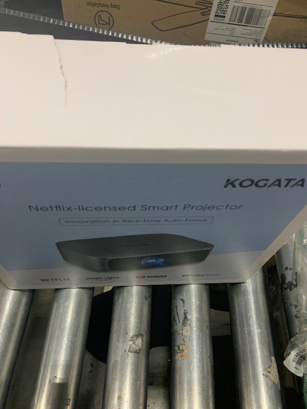 Photo 1 of Short Throw Projector 4K with WiFi and Bluetooth,2000ANSI Auto Focus Keystone Smart Projector Built in Apps Dolby Audio Home Theater Movie Portable Outdoor Projector Ceiling Gunmetal