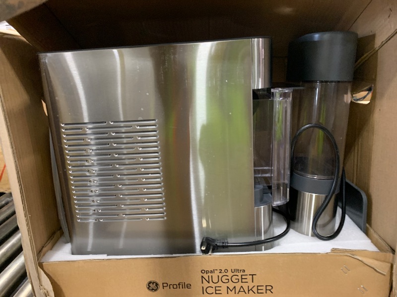 Photo 1 of GE Profile Opal Ultra, Countertop Nugget Ice Maker, 1 Gal XL Side Tank, *Amazon Exclusive*, 38 lbs/Day, Pebble Pellet Crushed Ice Machine, WiFi Stainless Steel