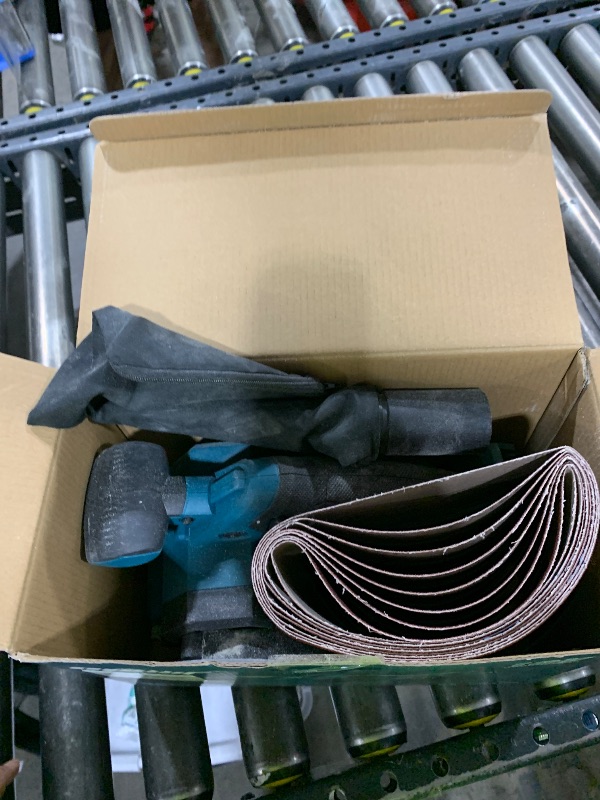 Photo 1 of Brushless Cordless Belt Sander Compatible with 18V Battery(Tool Only), w/ 10-Pack 3x18in Sanding Belts, Variable Speed, 1247 FPM, Lock-on Button, Dust Bag & Vacuum Adapter for Woodworking