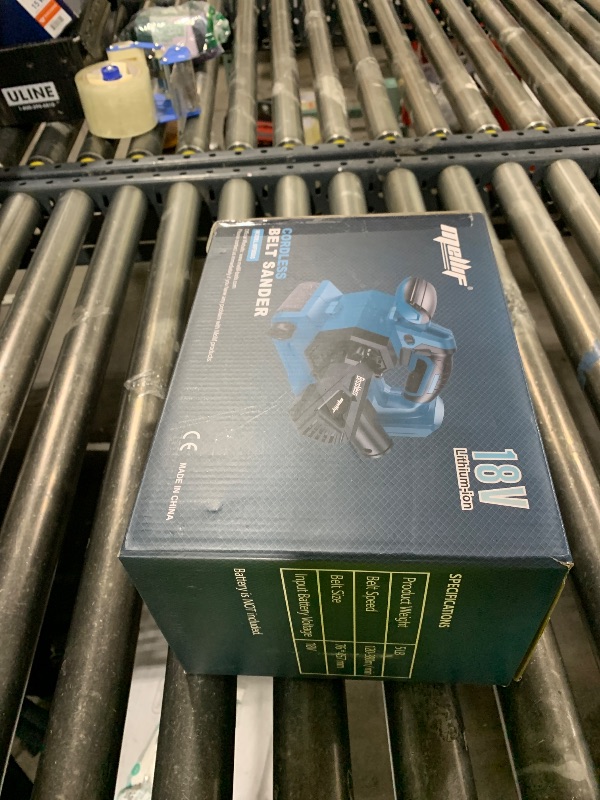 Photo 1 of Brushless Cordless Belt Sander Compatible with 18V Battery(Tool Only), w/ 10-Pack 3x18in Sanding Belts, Variable Speed, 1247 FPM, Lock-on Button, Dust Bag & Vacuum Adapter for Woodworking