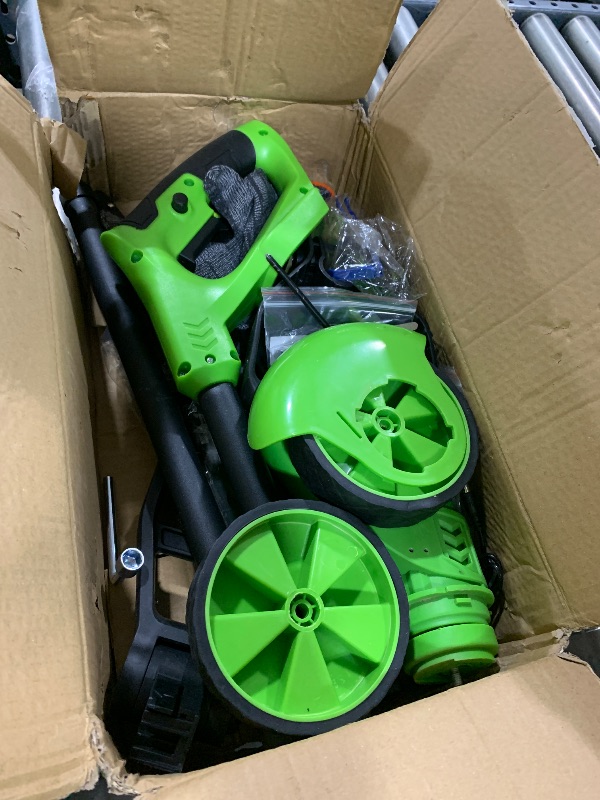 View 2 of 4-in-1 Cordless Weed Wacker with Wheels, 4000mAh Battery Powered Stringless Weed Eater, Brushless Grass Trimmer with 2 Batteries, 3 Blade, Adjustable Head, Lightweight Lawn Edger Brush Cutter