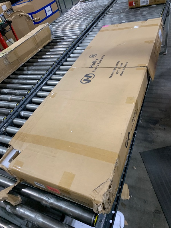 Photo 1 of Hally Stainless Steel Table for Prep & Work 18 x 60 Inches, NSF Commercial Heavy Duty Table with Undershelf and Galvanized Legs for Restaurant, Home and Hotel