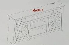 Photo 1 of IDEALHOUSE Grey Farmhouse Cabinet, 65 Inch TV Stand with Storage, Barn Doors (Black)