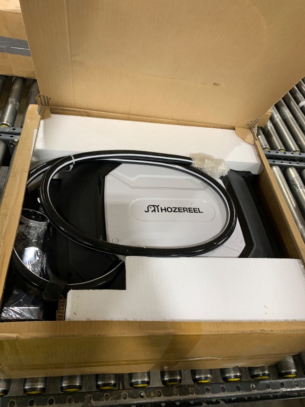 View 2 of HOZEREEL 5/8" x 100 ft Heavy Duty Retractable Hose Reel, UV Resistant Garden Hose Reels - Slow Self Retract Wall Mount Hose Reel Automatic Storage, Any Length Lock 180° Swivel, 10 Pattern Nozzle
