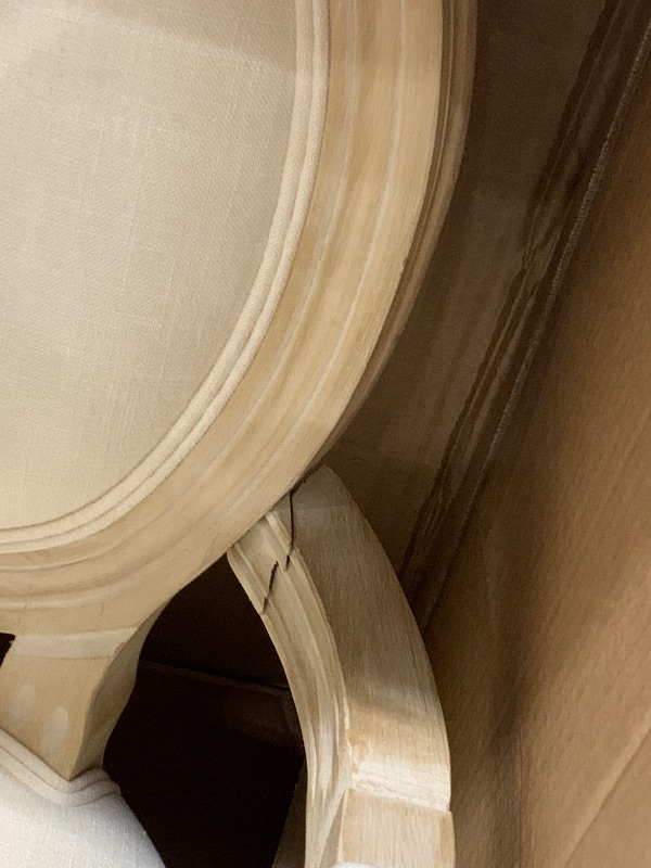 Photo 1 of GDFStudio French Solid Wood Dining Armchairs Set of 2, Beige Upholstered Linen Seats with Carved Arms, Rubberwood Legs, Vintage Country Inspired Chairs for Dining Room or Kitchen