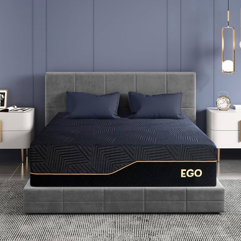 Photo 1 of EGOHOME 14 Inch Memory Foam Mattress for Back Pain, Cooling Copper Gel Bed in a Box, Foam Made in USA (Size Unknown)