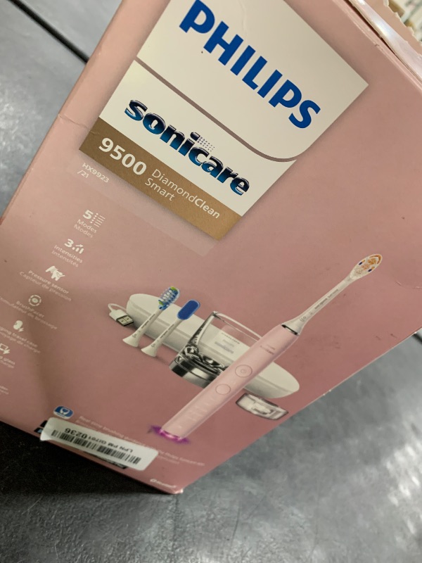 Photo 1 of Philips Sonicare DiamondClean Smart 9500 Electric Toothbrush - Sonic Toothbrush with App, Pressure Sensor, 15 Brushing Settings, Replacement Reminder, USB Charging Travel Case, Pink, Model HX9923/21
