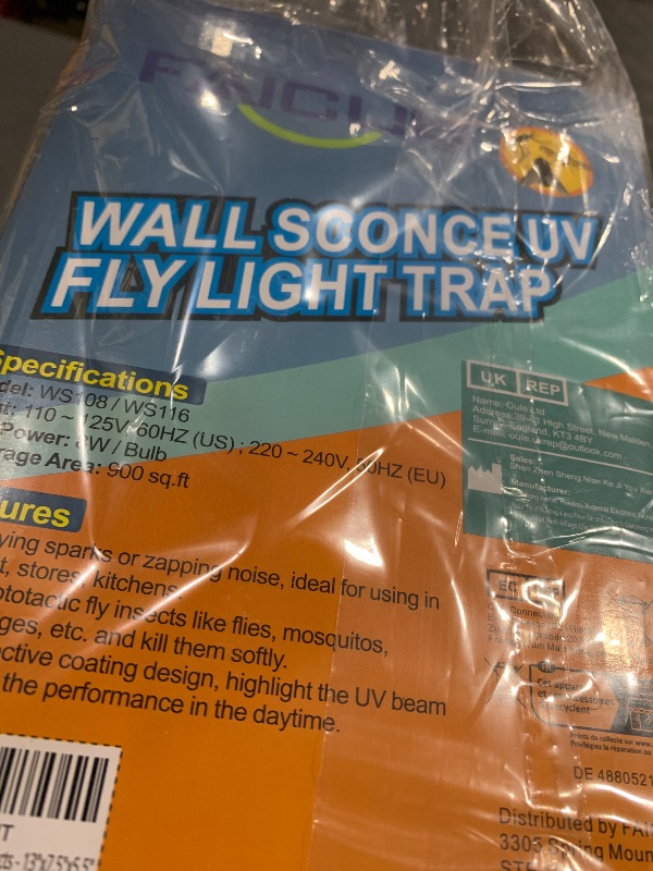 Photo 1 of Faicuk WS108 Wall Sconce Fly Light Trap for Flies, Mosquitoes, Insects