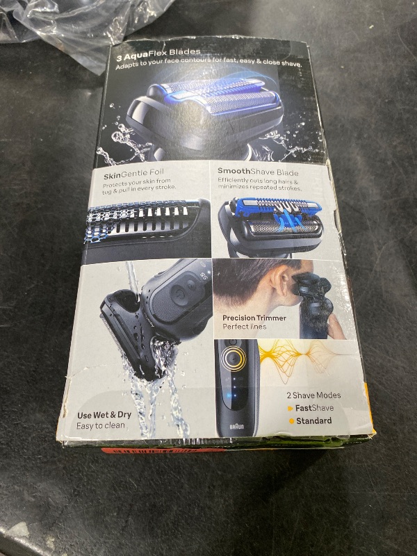 Photo 1 of Braun Series 5 Electric Shaver for Men, Wet & Dry Foil Razor, Precision Trimmer Attachment, Body Groomer Attachment, Charging Stand, Travel Case, Black 5155cs