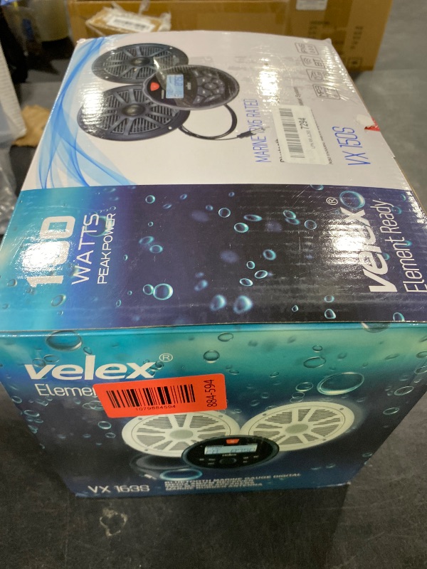 Photo 1 of Velex Marine Stereo Speaker Package Bluetooth, MP3 USB AM FM Marine Stereo - 2 x 6.5 Inch Black Speakers, Antenna