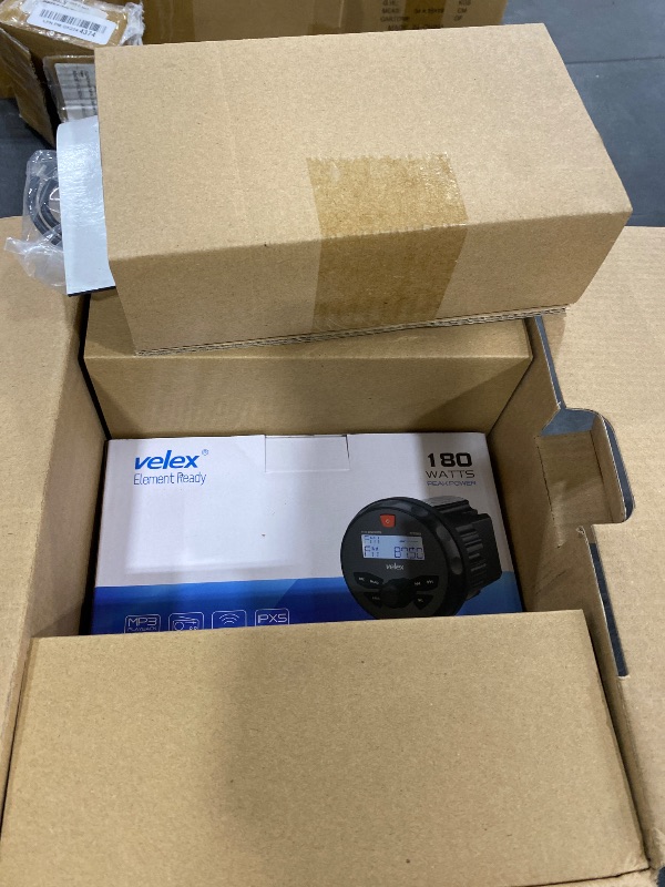 Photo 1 of Velex Marine Stereo Speaker Package Bluetooth, MP3 USB AM FM Marine Stereo - 2 x 6.5 Inch Black Speakers, Antenna