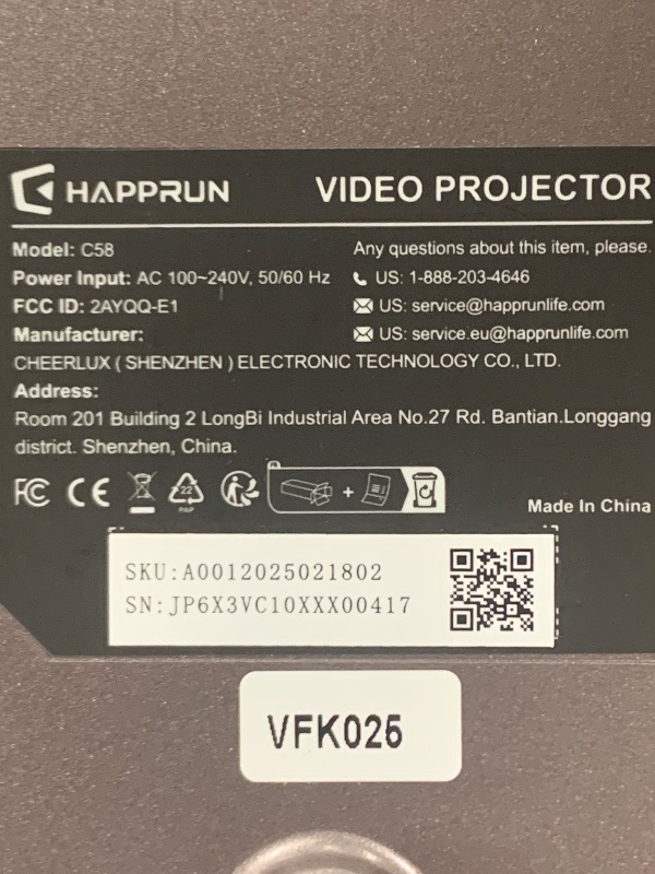 Photo 1 of 2000 ANSI Lumens Built-in Streaming App Full HD Smart Projector, HAPPRUN Native 1080P Movie Projector with Auto Focus, WiFi and Bluetooth, 300'' Large screen, Suitable for Home, Outdoor and Indoor