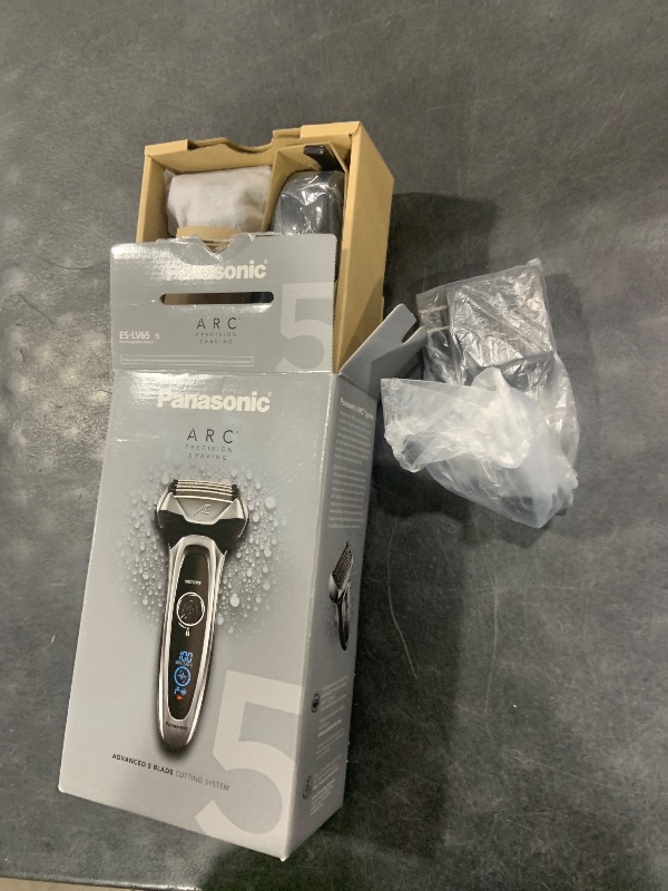 Photo 1 of Panasonic ARC5 Electric Razor for Men with Pop-Up Trimmer, Wet/Dry 5-Blade Electric Shaver with Intelligent Shave Sensor and Multi-Flex Pivoting Head, ES-LV65-S (Silver)