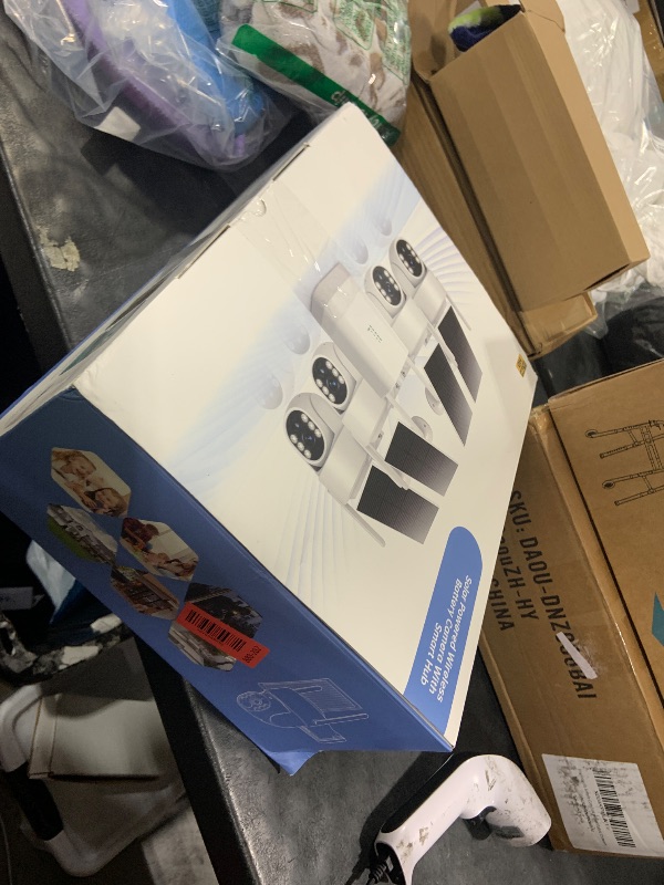 Photo 1 of 4MP Security Cameras Wireless Outdoor,No Subscription 128GB Local Storage,Solar Powered Cameras For Home Security With 360°PTZ,4 Cam-Kit, Color Night Vision Home Security Camera System,5G & 2.4G,IP66