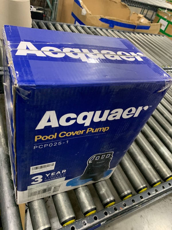 Photo 1 of Acquaer 1/4 HP Automatic Swimming Pool Cover Pump, 2250 GPH Submersible Sump Pump with 3/4” Check Valve Adapter & 25ft Power Cord, Water Removal for Pool, Hot Tubs, Rooftops, Water Beds and more