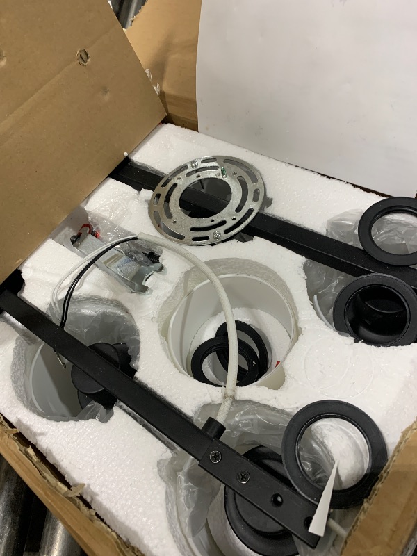 Photo 1 of **DAMAGED THIS INCOMPLETE** 5-Light Bathroom Light Fixtures, Vanity Light with Milky White Shades, Matte Black Bathroom Light Fixtures Over Mirror, Modern Bathroom Wall Lamp for Mirror Living Room Cabinet Bedroom