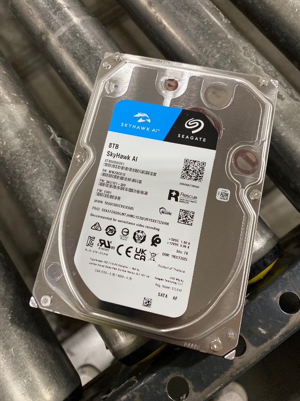 Photo 1 of Seagate Skyhawk AI 8TB Video Internal Hard Drive HDD – 3.5 Inch SATA 6Gb/s 256MB Cache for DVR NVR Security Camera System with in-house Rescue Services (ST8000VEZ01)