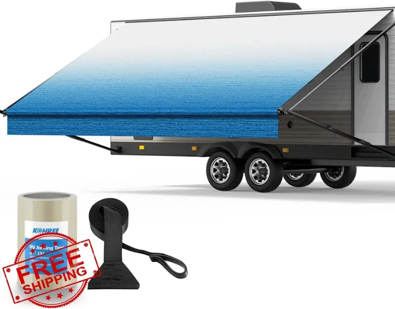 Photo 1 of Kohree Rv Awning Fabric 14''" Blue Fade 17'