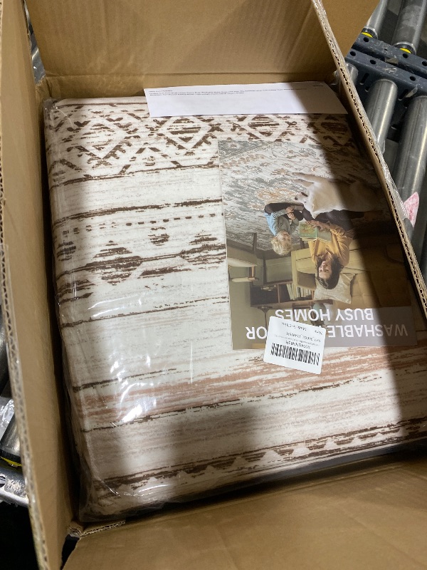 Photo 1 of cotiled 6x9 Area Rugs Living Room Rug: Washable Boho Rugs with Non Slip Backing Large Soft Indoor Stain Resistant Carpet for Bedroom Farmhouse Dining Room Lightweight Home Decor Cream Brown