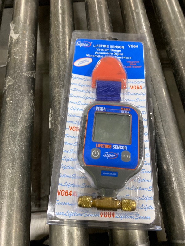 Photo 1 of Supco VG64 Vacuum Gauge, Digital Display, 0-12000 microns Range, 10% Accuracy, 1/4" Male Flare Fitting Connection