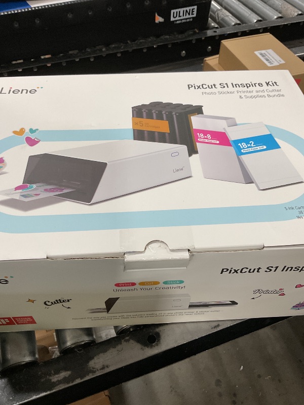 Photo 1 of Liene PixCut S1 Inspire Kit - All-in-One Color Sticker Printer & Cutting Machine, Thermal Dye-Sublimation Photo Printer, 300 DPI, Color Label Maker with 180 Sheets (36 Photo + 144 Sticker Paper)
