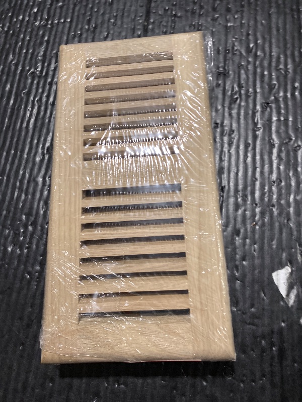 Photo 1 of Howeall 2PC 4x10 Inch White Oak Wood Floor Register Vents Cover - Drop in Register with Damper Wooden Vents Covers for Home Floor Unfinished (White Oak)