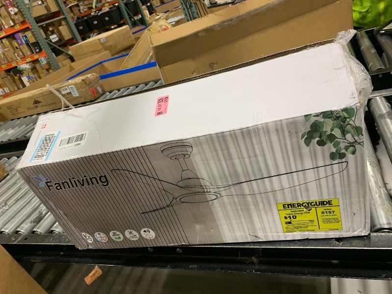 Photo 1 of Fanliving 52 Inch Quiet DC Motor White Ceiling Fan with Light Remote Control, Indoor 3 Blade Modern Ceiling Fan for Bedroom Living Room