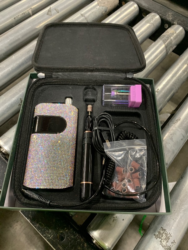 Photo 1 of Professional Rechargeable Nail Drill Machine, Lavinda Diamond 35000RPM Electric Nail File Cordless Portable Nail Drill with Coreless Motor for Acrylic Nails, Manicure Pedicure Tool, Crystal Diamond