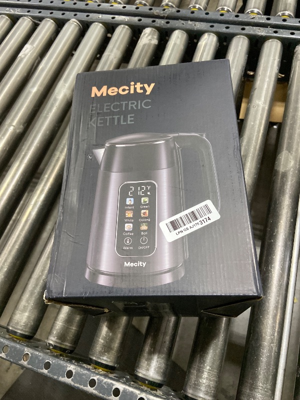 Photo 1 of Mecity Electric Kettle 1.7L Touch Screen Temperature Control Water Boiler, No Plastic Contact with Water. 6 Preset Temperature Programs, 2 Hours Keep Warm, Auto Shut Off, Dark Grey