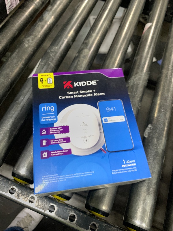 Photo 1 of Kidde Smart Smoke and Carbon Monoxide Detector, Ring App Enabled for Real-Time Notifications, Hardwired Alarm, AA Backup Battery