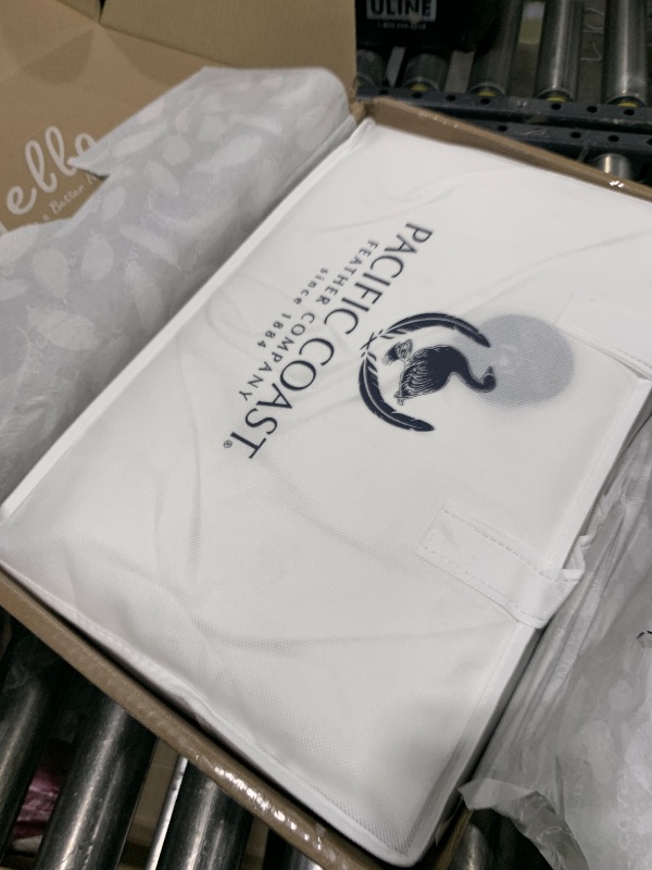 Photo 1 of Pacific Coast Goose Feather and Down Bed Pillows Standard Size Set of 2, Hotel Pillow for Sleeping, Downproof, Soft, Fluffy, 100% Cotton Shell