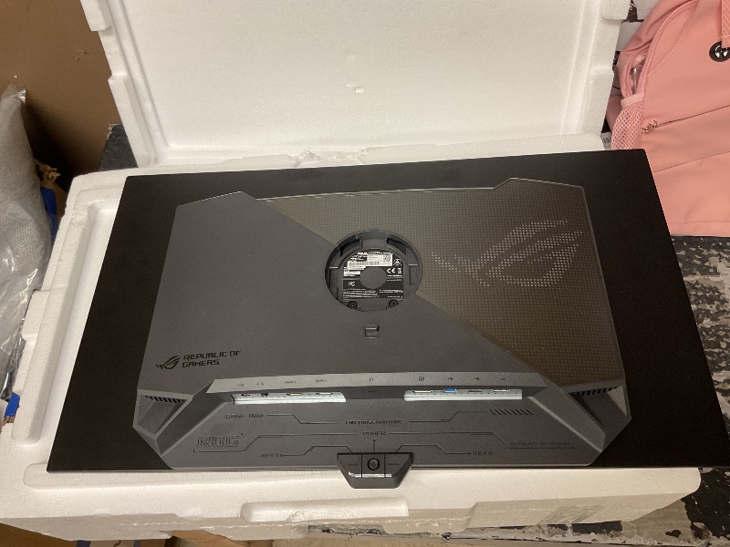 Photo 1 of ASUS ROG Strix 27” 1440P OLED Gaming Monitor (XG27AQDMG) - QHD, Glossy OLED, 240Hz, 0.03ms, Custom Heatsink, Anti-flicker,Uniform Brightness, G-SYNC Compatible, 99% DCI-P3, DisplayWidget, 3yr warranty