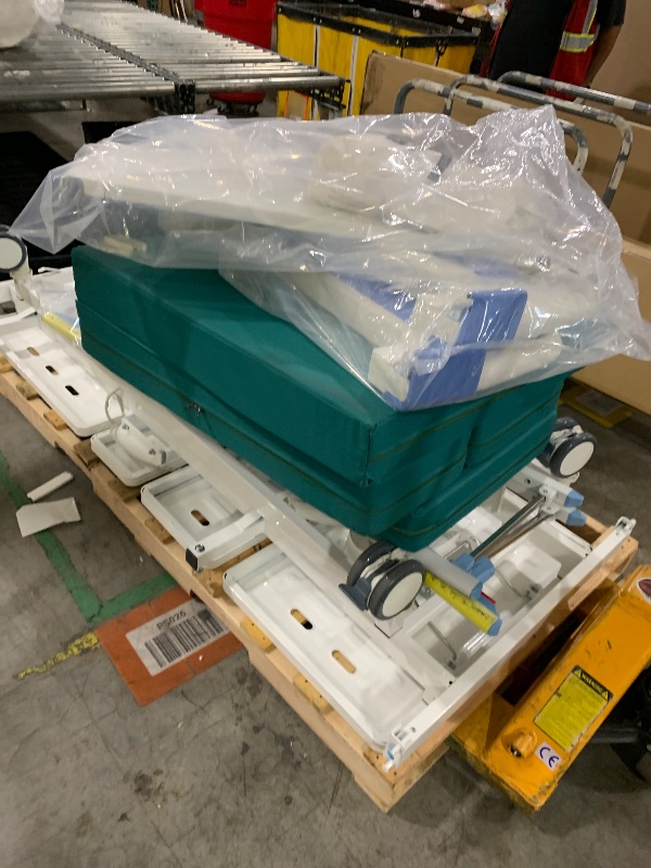 Photo 1 of Hospital Bed Electric 3 Function, 5-Inch Locking Casters for Home Hospital Use, 530LBS Loading, with Remote Control, IV Pole, Mattress, Dining Table, Includes Sheets (2X)