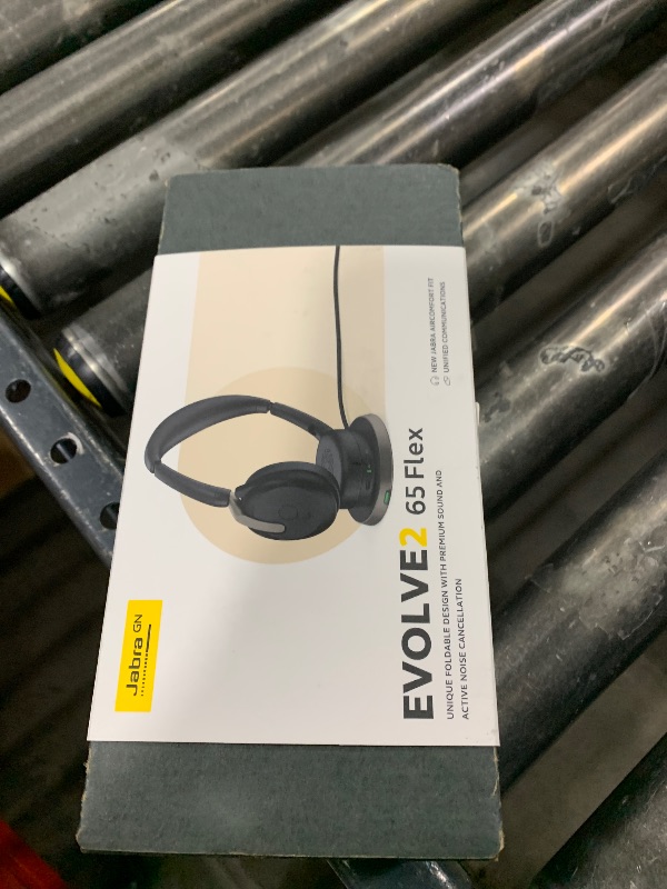 Photo 1 of Jabra Evolve2 65 Flex Stereo Headset with Bluetooth, Wireless Charging Pad - Noise-Cancelling ClearVoice Technology & Hybrid Active Noise Cancellation - Works with Leading UC Platforms - Black