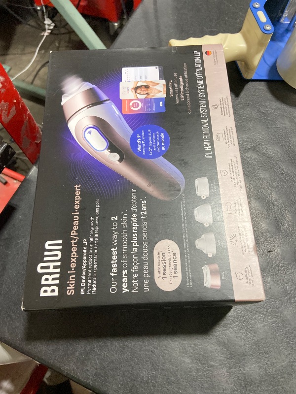 Photo 1 of Braun Skin i-Expert Smart IPL PL7219 at Home Laser Hair Removal for Women and Men with App, Premium Pouch, Venus Razor, 2 Smart Heads, Facial Trimmer