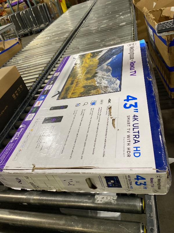 Photo 1 of FOR PARTS ONLY ******* Westinghouse Roku TV - 43 Inch Smart TV, 4K UHD Television with Wi-Fi Connectivity and Mobile App, Flat Screen, Bluetooth, Compatible with Apple AirPlay, Alexa and Google Assistant