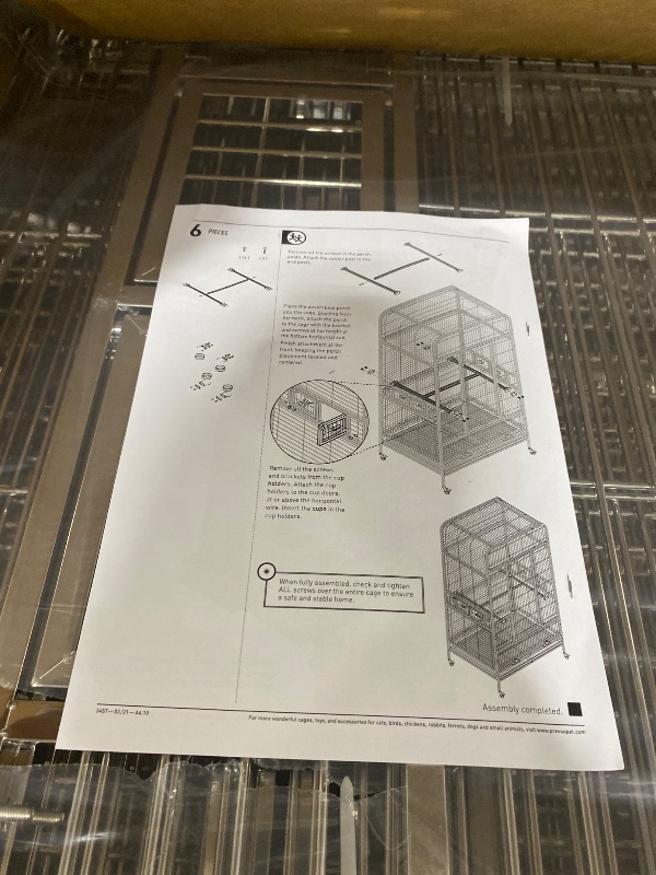 Photo 1 of Prevue Pet Products Imperial Extra Large Stainless Bird Cage - Big Birdcage Ideal for Parrots, Cockatoos, Macaws, Included Perch and Cups, Durable Cage with Wheels - Gray, Extra Large