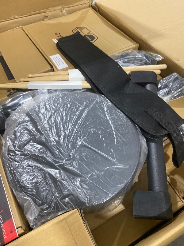 Photo 1 of AKLOT Expanded-Size Electric Drum Set: 12'' Two-Piece Standalone Hi-Hat, Independent Kick Drum and 10'' Dual-Zone Snare, 12'' Triple-Zone Ride Cymbal, All Mesh Heads, 460 Sounds, (Double Bass Pedal)