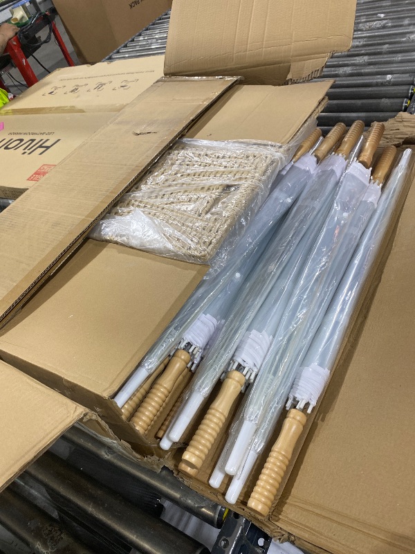 Photo 1 of Aodaer 60 Pack Clear Wedding Umbrella Bulk with Foldable Storage Box Transparent Auto Open Foldable Umbrellas Windproof Travel Umbrella for Outdoor Activities, Wedding Anniversary Photography