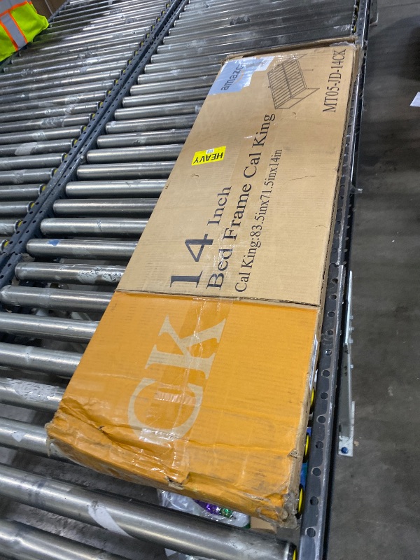 Photo 1 of Yitong Angel Cal King Bed Frame, 14 Inch High 3500 lbs Metal Platform, Mattress Foundation with Steel Slat Support/No Box Spring
