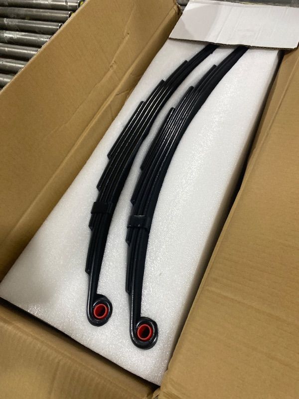 Photo 1 of Replacement for SW5 5 Pieces Trailer Leaf Spring, 6000LB Tandem Trailer Axle Suspension Kit with 3000lb Capacity Double Eyes Leaf Springs, 2* U-Bolt and Hanger Kit
