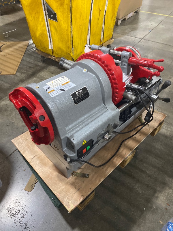 Photo 1 of VEVOR Electric Pipe Threader Machine 900w 2-speed 1/2-4 Inch Threading Cutter With Foot Pedal For Plumbing And Metalworking