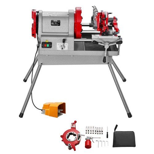 Photo 1 of VEVOR Electric Pipe Threader Machine 900w 2-speed 1/2-4 Inch Threading Cutter With Foot Pedal For Plumbing And Metalworking