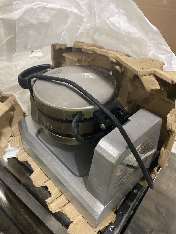 Photo 1 of Waring Commercial Belgian Waffle Maker, 50 Waffles per Hour, Vertical Design, Rotary Feature for Even Baking, Triple-Coated Nonstick Plates, NSF Certified, WW200
