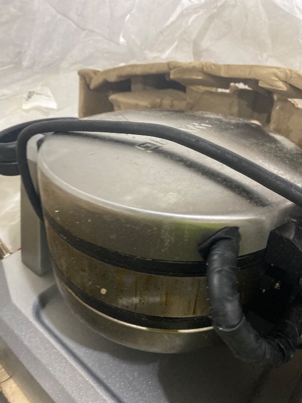 Photo 1 of Waring Commercial Belgian Waffle Maker, 50 Waffles per Hour, Vertical Design, Rotary Feature for Even Baking, Triple-Coated Nonstick Plates, NSF Certified, WW200