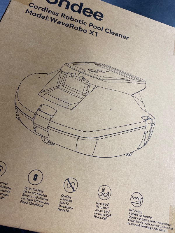 Photo 1 of Pondee X1 Robotic Pool Vacuum, Cordless Pool Cleaner with 120-Min Runtime, Auto-Parking, 2.5h Fast Charging, for Above-Ground & Flat-Bottom Inground Pools up to 850 sq.ft