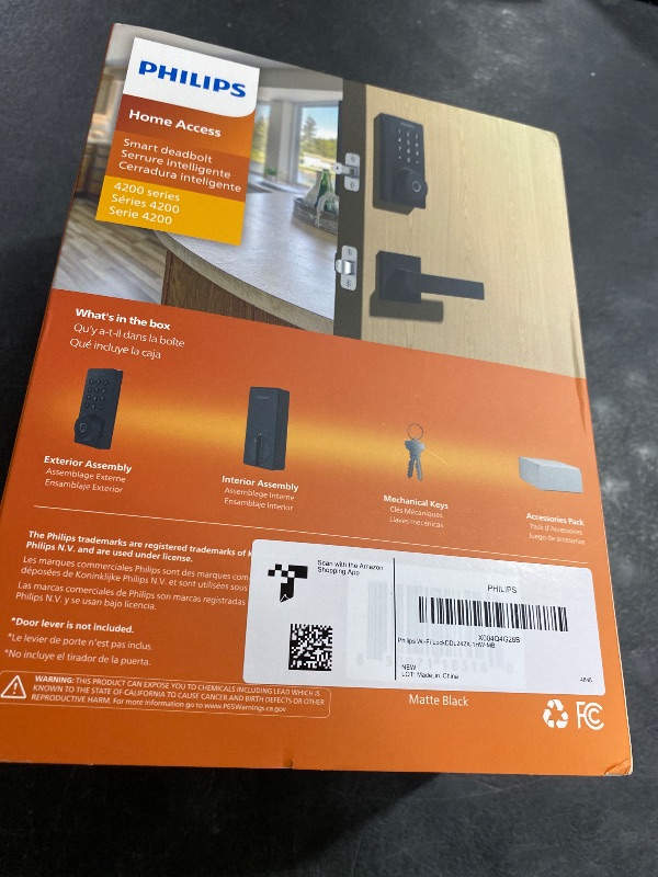 Photo 1 of Philips Wi-Fi Door Lock, WiFi Smart Lock Keyless Entry Deadbolt for Front Door, Compatible with Alexa & Google Assistant, Remote Control, Built-in WiFi, APP Fingerprint Passcode Unlock, Auto Locking