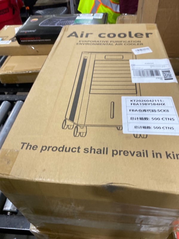 Photo 1 of Portable Evaporative Air Cooler, Quiet Windowless Swamp Cooler with 4 Ice Packs, 2 Gallon Water Tank, Remote Control, 4 Modes & 3 Speeds, Oscillating Cooling Fan for Bedroom, Living Room and Office